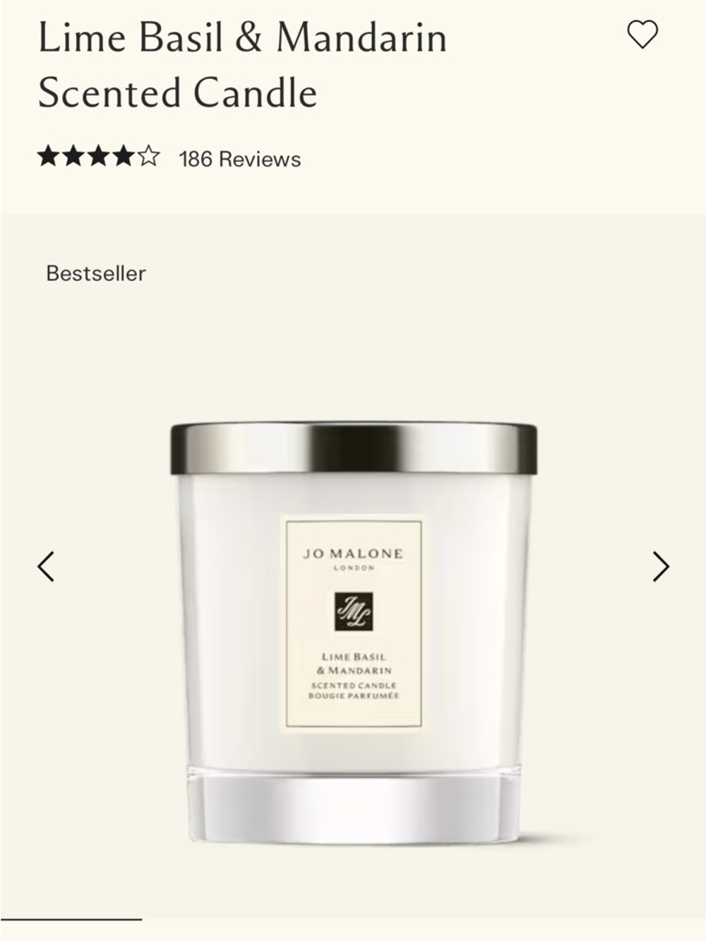 Jo Malone Lime Basil & Mandarin Candle
